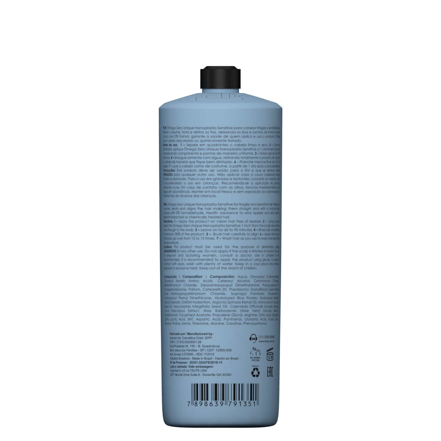 Felps Professional Omega Zero Nanoplastia Sensitive | Volume Reduction | For Sensitive Hair