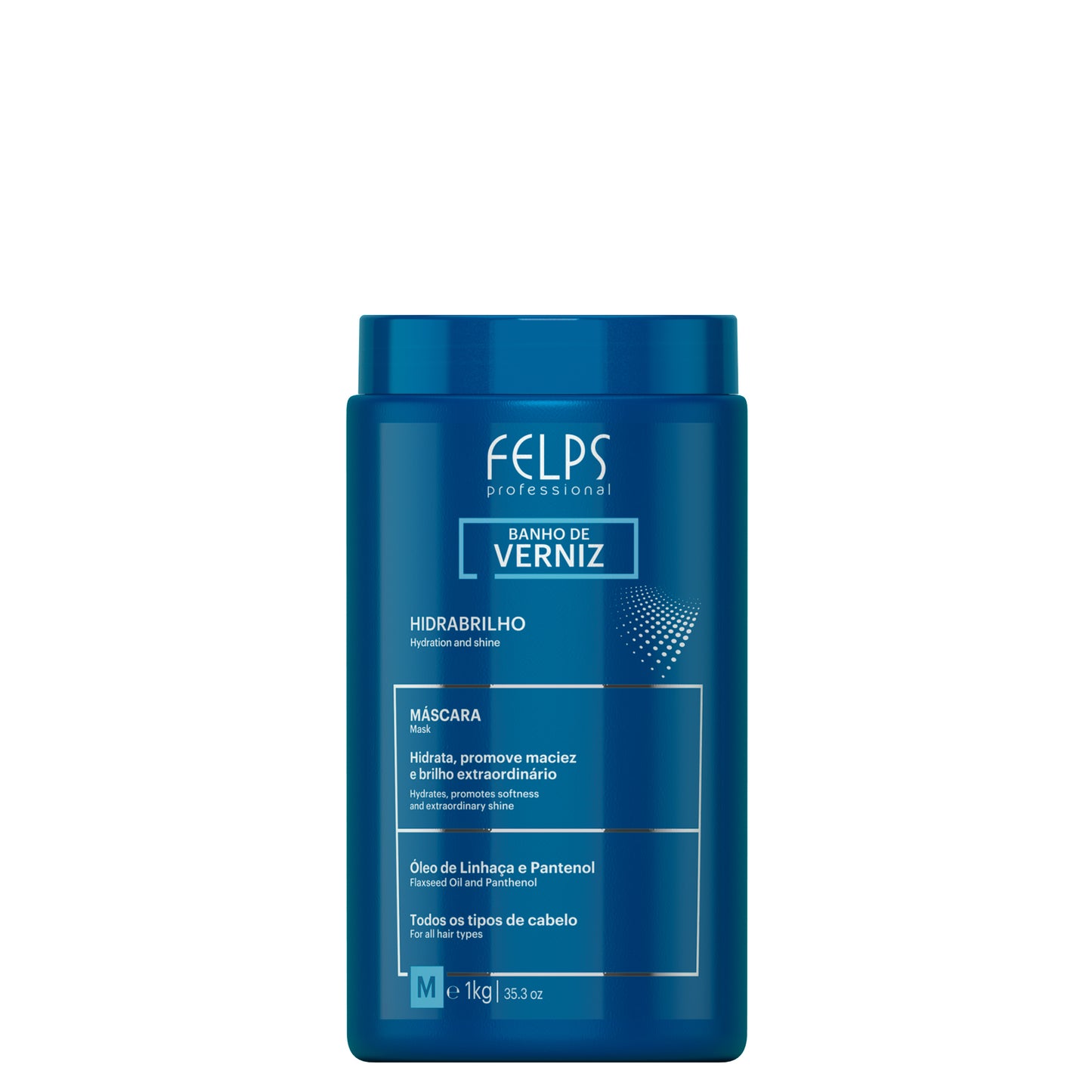 Felps Professional Banho de Verniz Hair Mask 1Kg | Hydration & Shine | Hair Reconstruction