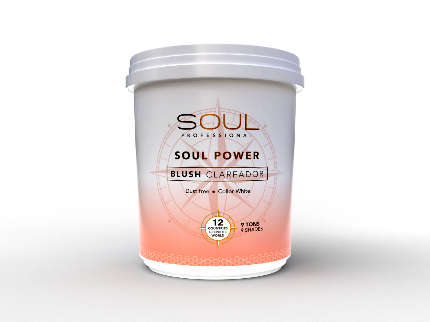 Soul Professional Soul Power Blush Lightener – 500g High-performance white bleach powder | Up to 9 levels of lift