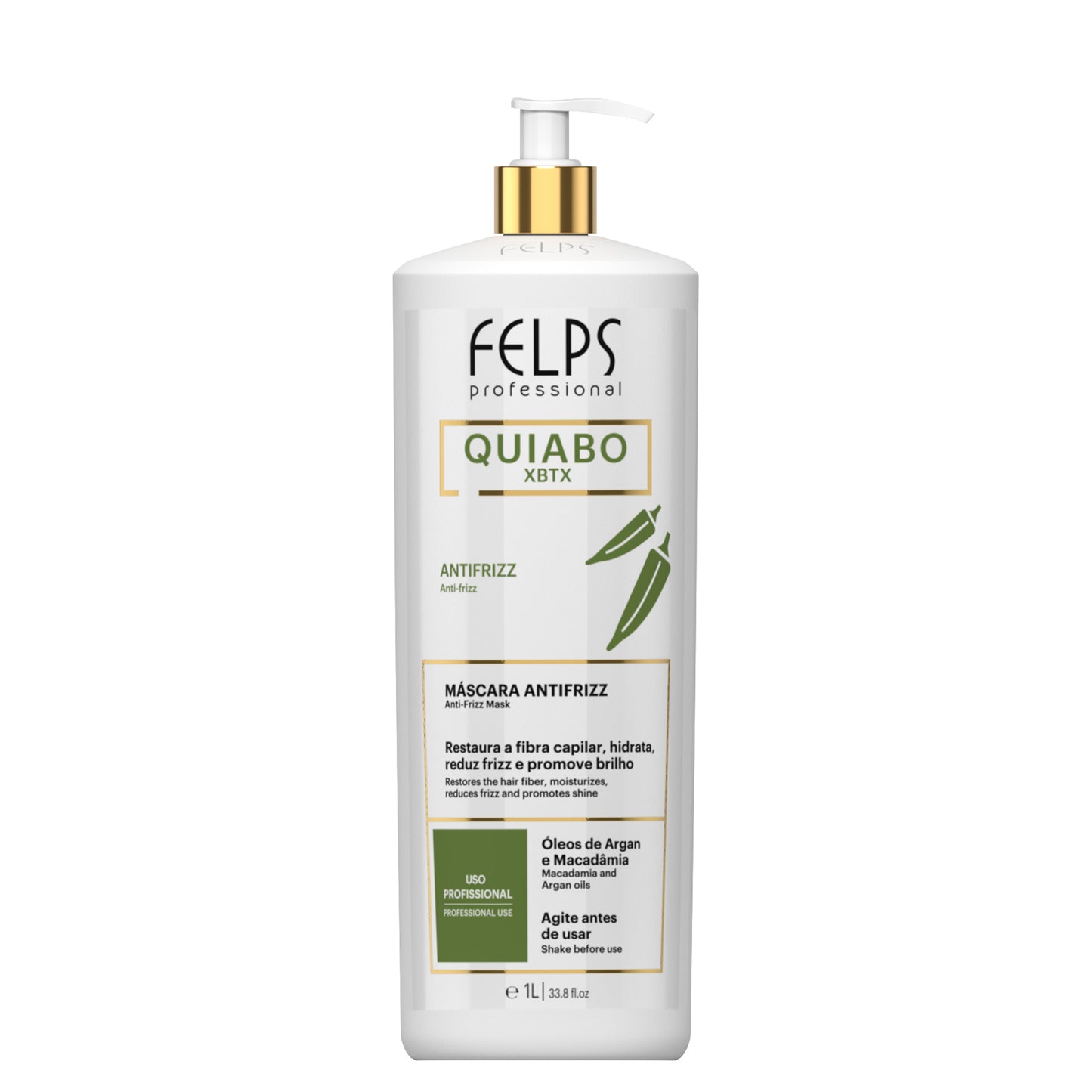 Felps Professional Quiabo XBTX Anti-Frizz Mask | Macadamia & Argan Oils | Restores & Smoothes