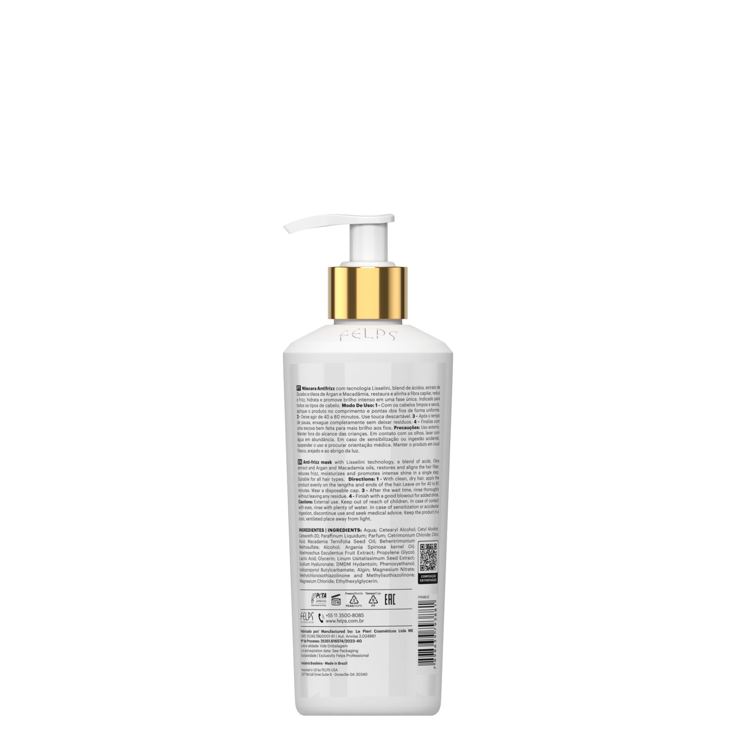Felps Professional Quiabo XBTX Anti-Frizz Mask | Macadamia & Argan Oils | Restores & Smoothes