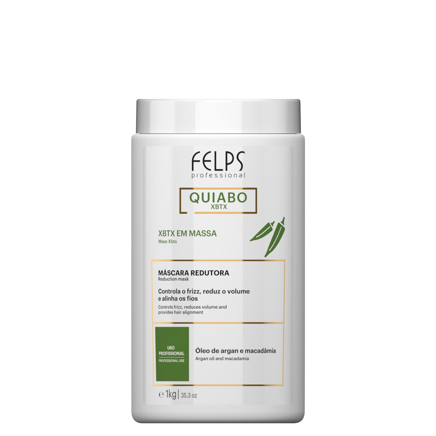 Felps Professional Quiabo XBTX Mass Reduction Mask | Anti-Frizz | Argan & Macadamia Oils