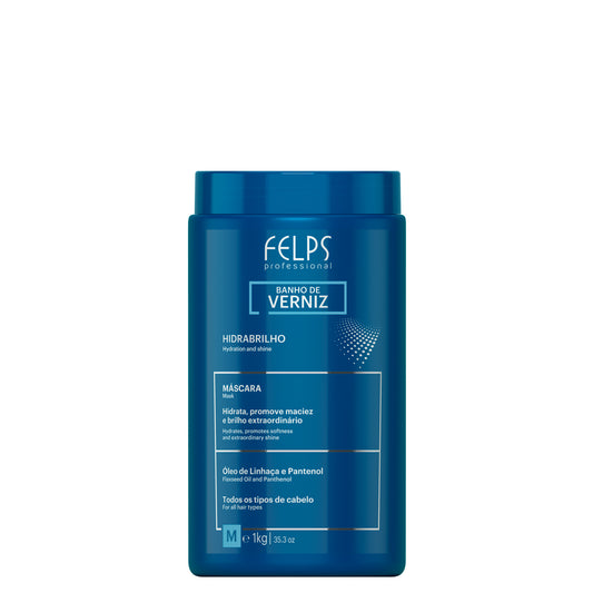 Felps Professional Banho de Verniz Hair Mask 1Kg | Hydration & Shine | Hair Reconstruction