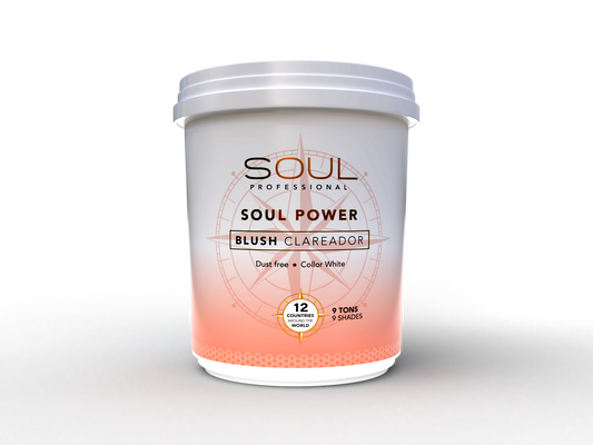 Soul Professional Soul Power Blush Lightener – 500g High-performance white bleach powder | Up to 9 levels of lift