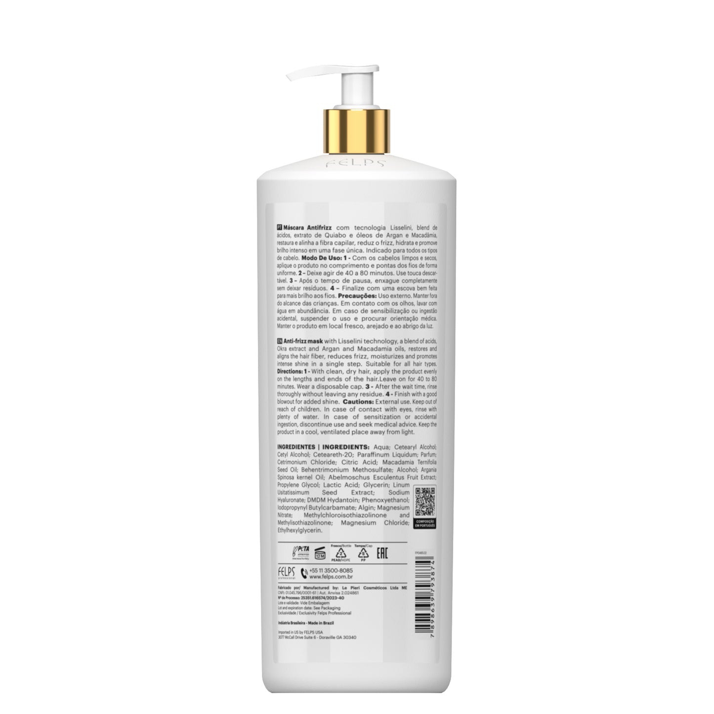 Felps Professional Quiabo XBTX Anti-Frizz Mask | Macadamia & Argan Oils | Restores & Smoothes