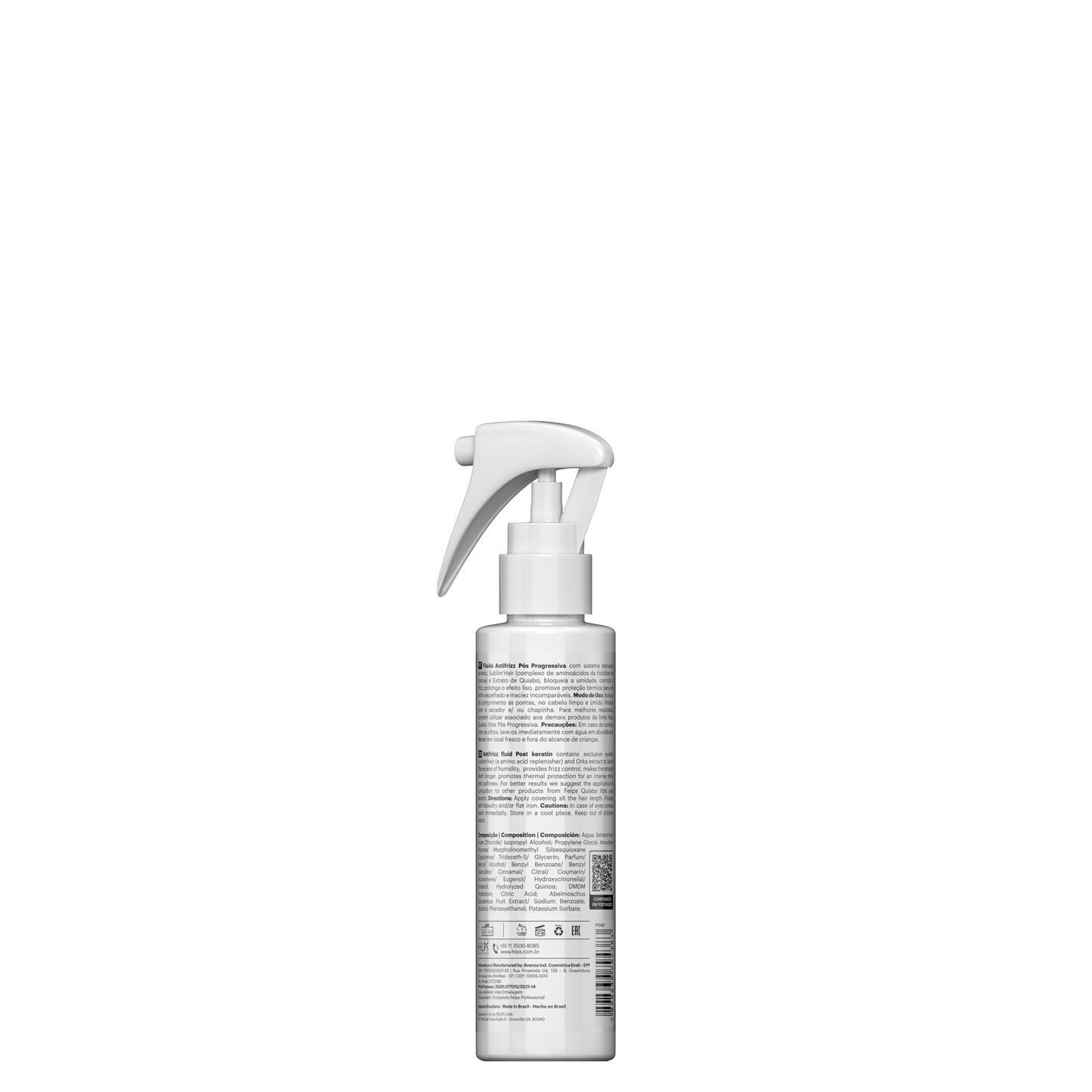 Felps Professional Quiabo XBTX Post-Progressive Anti-Frizz Spray 120ml | Thermal Protector | No Rinse