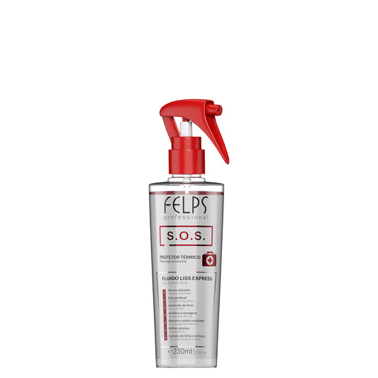 Felps Professional S.O.S. Fluido Liss Express | 230ml | Thermal Protector & Instant Smooth